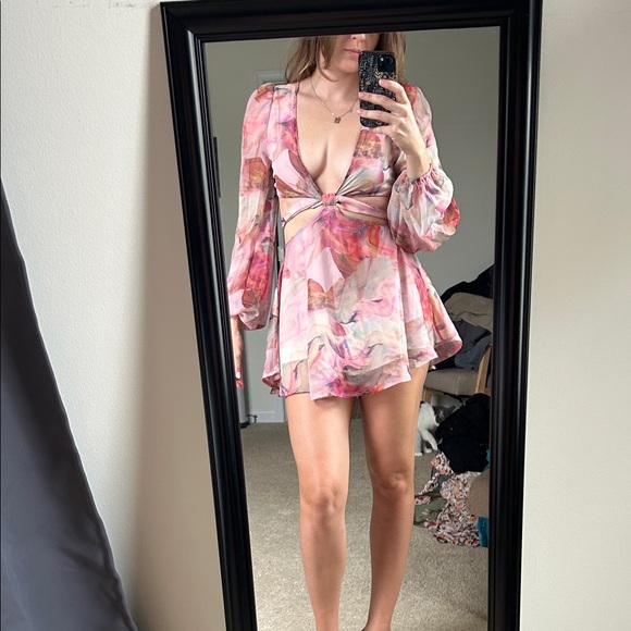 SHEIN 2 piece romper- Elegant Pink Floral Women's romper - Picture 1 of 2
